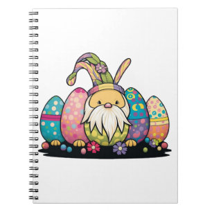 Easter Bunny Spring Cute Gnome Easter Egg Hunting Notebook
