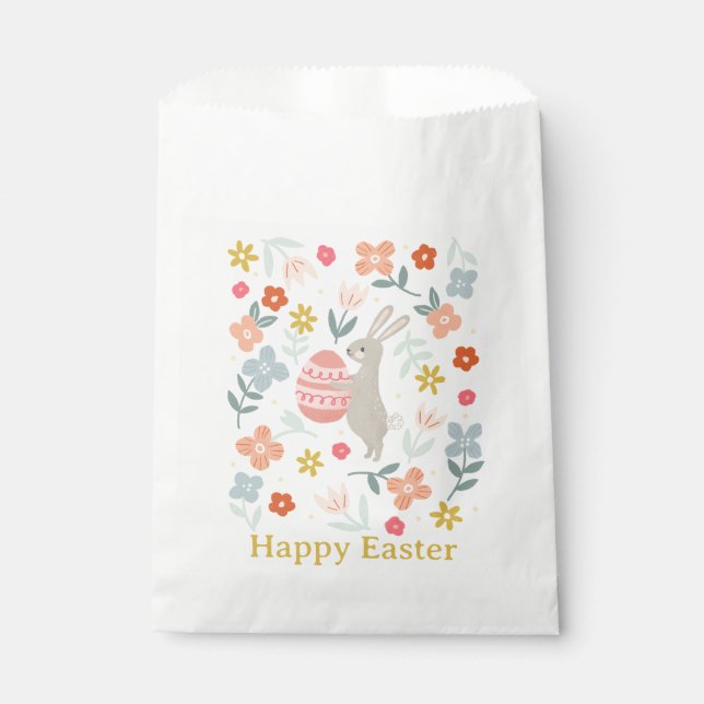 Easter Bunny & Spring Flowers Favour Bags (Front)