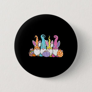 Easter Bunny Spring Gnome Easter Egg Hunting And B 6 Cm Round Badge