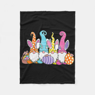 Easter Bunny Spring Gnome Easter Egg Hunting And B Fleece Blanket