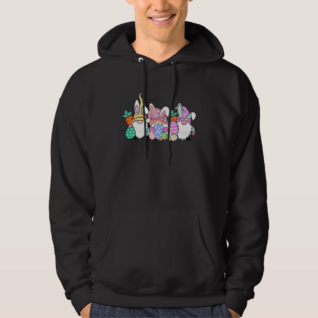 Easter Bunny Spring Gnome Easter Egg Hunting And B Hoodie (Front)