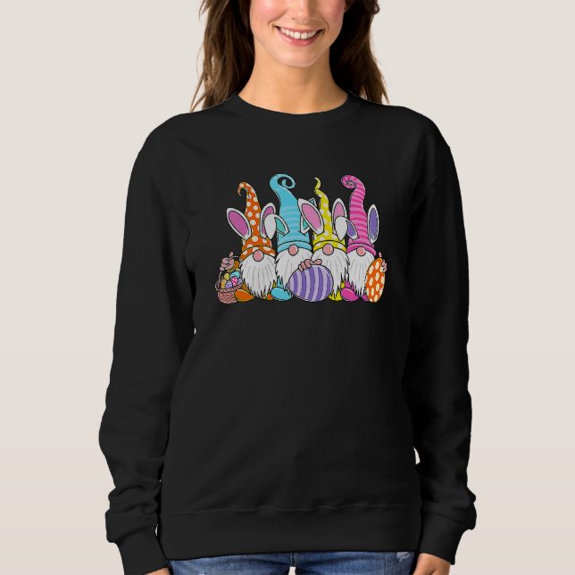 Easter Bunny Spring Gnome Easter Egg Hunting And B Sweatshirt (Front)