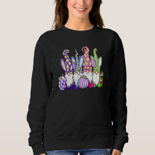 Easter Bunny Spring Gnome Easter Egg Hunting And B Sweatshirt