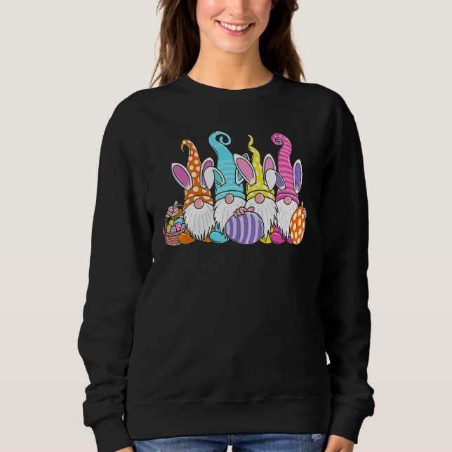 Easter Bunny Spring Gnome Easter Egg Hunting And B Sweatshirt (Front)