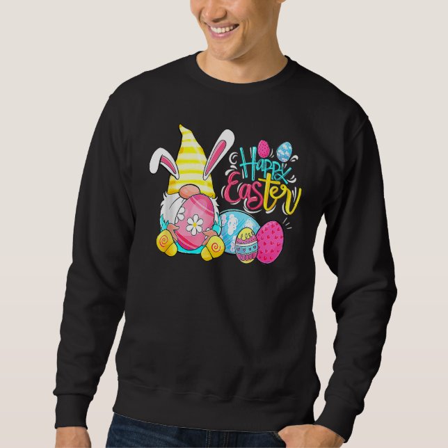 Easter Bunny Spring Gnome Easter Egg Hunting And B Sweatshirt (Front)