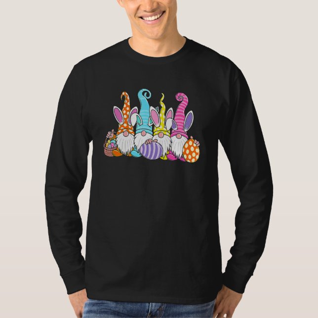 Easter Bunny Spring Gnome Easter Egg Hunting And B T-Shirt (Front)