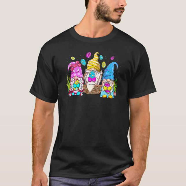 Easter Bunny Spring Gnome Easter Egg Hunting And B T-Shirt (Front)