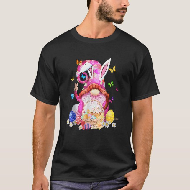 Easter Bunny Spring Gnome Easter Egg Hunting And B T-Shirt (Front)