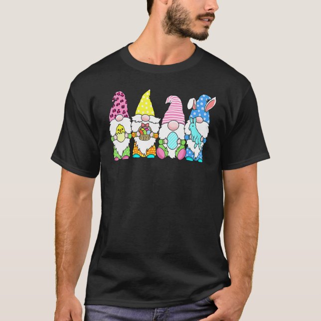 Easter Bunny Spring Gnome Easter Egg Hunting And B T-Shirt (Front)