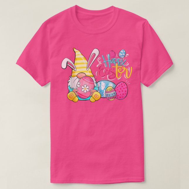 Easter Bunny Spring Gnome Easter Egg Hunting And B T-Shirt (Design Front)