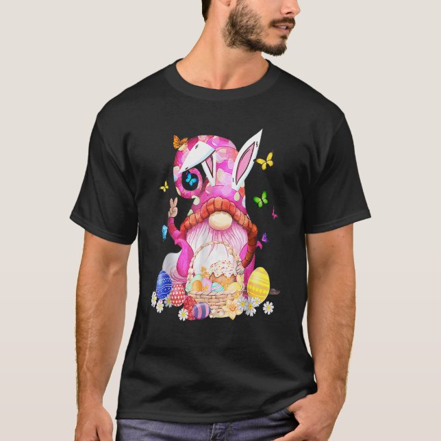 Easter Bunny Spring Gnome Easter Egg Hunting And B T-Shirt (Front)