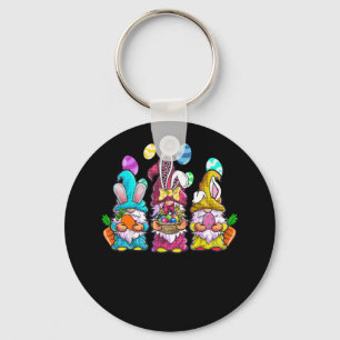 Easter Bunny Spring Gnome Easter Egg Hunting Key Ring