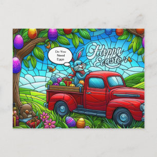 Easter bunny sprinkling his magic dust. holiday postcard