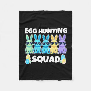 Easter Bunny Squad Humour Egg Hunting Day Fleece Blanket