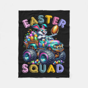 Easter Bunny Squad Humour Egg Hunting Day Fleece Blanket