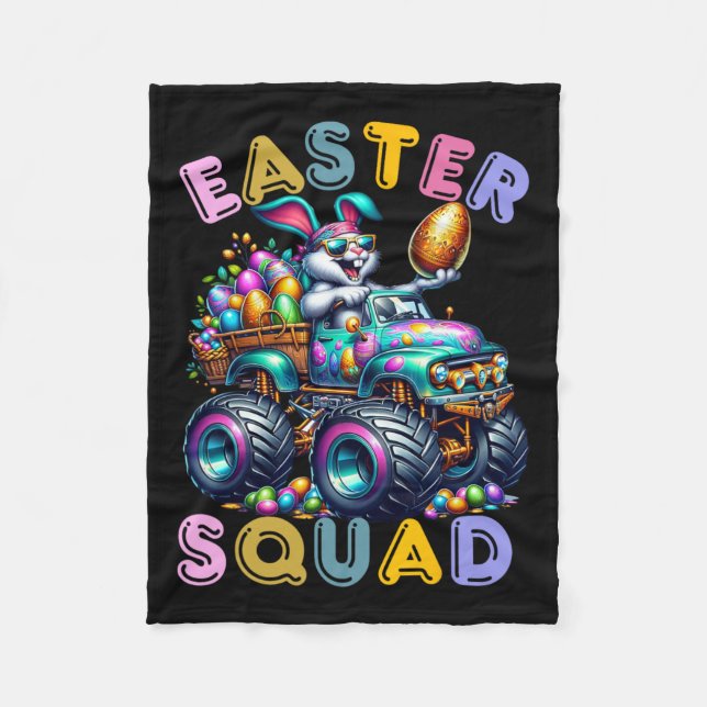 Easter Bunny Squad Humour Egg Hunting Day  Fleece Blanket (Front)