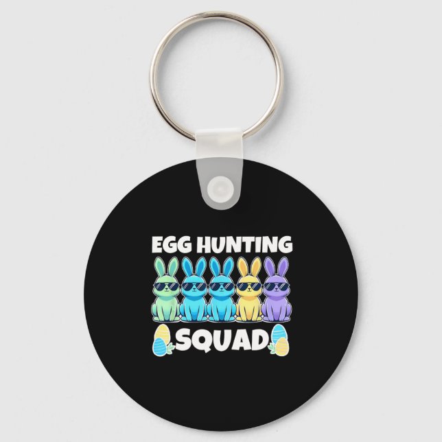 Easter Bunny Squad Humour Egg Hunting Day  Key Ring (Front)