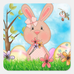 Easter Bunny Square Sticker