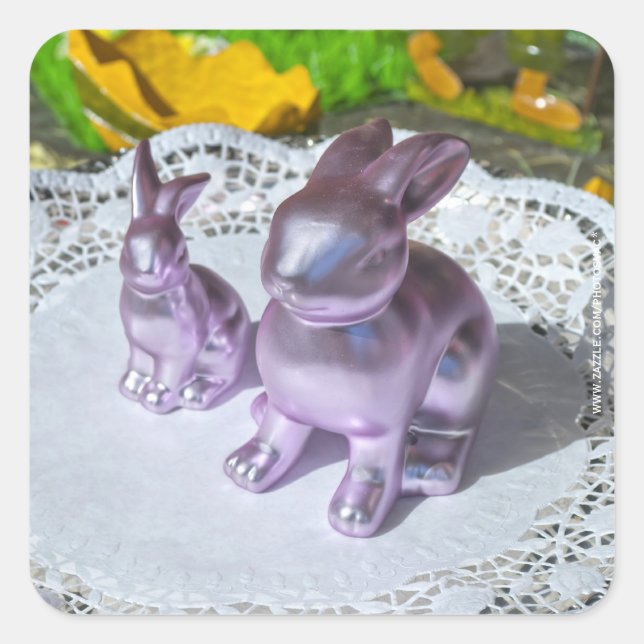 Easter Bunny Square Sticker (Front)