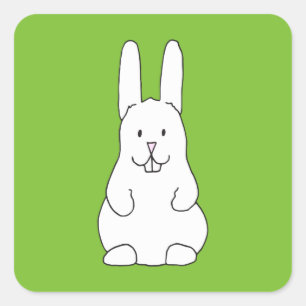 Easter bunny square sticker