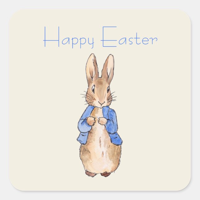 Easter bunny square sticker (Front)