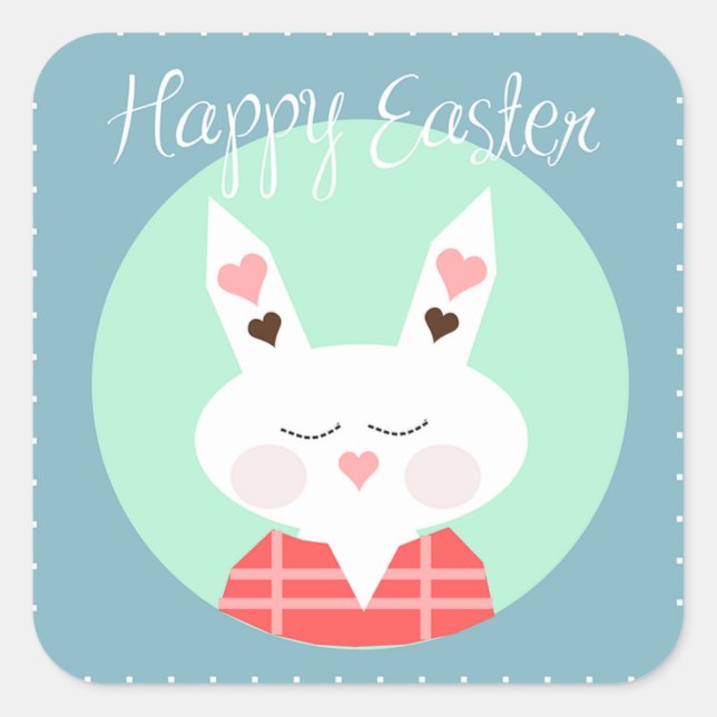Easter Bunny Square Sticker (Front)
