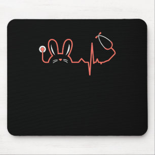 Easter Bunny Stethoscope Nurse Doctor Rabbit Scrub Mouse Mat