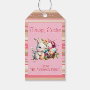 Easter Bunny Striped  Gift Tags