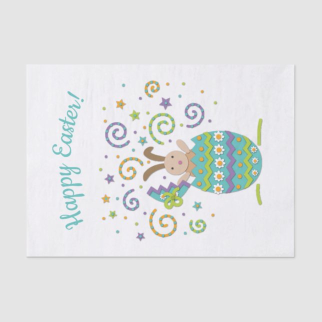 Easter Bunny Surprise Blue Tissue Paper (Front)