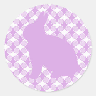 Easter Bunny Swirls Stickers, Lavender Classic Round Sticker