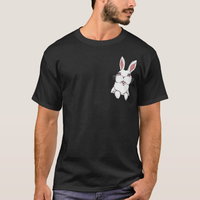 Easter Bunny T-shirt Pocket Bunny Rabbit Shirt (Front)
