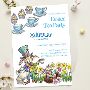 Easter Bunny Tea Party Any Age Childrens Birthday  Invitation