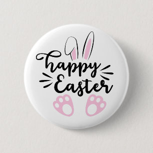 Easter bunny text round button
