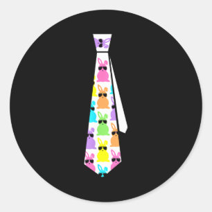 Easter Bunny Tie Funny Graphic For Boys Toddlers M Classic Round Sticker