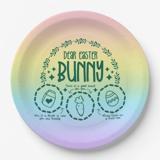 Easter Bunny Treat Paper Plate (Front)