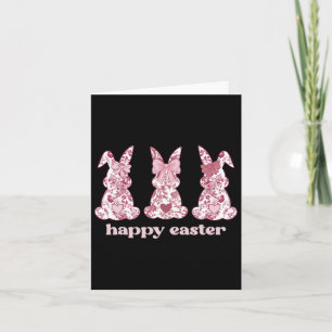Easter Bunny Trio Pink Chinoiserie For Easter Day Card