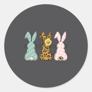 Easter Bunny Trio Rabbit Leopard Classic Round Sticker