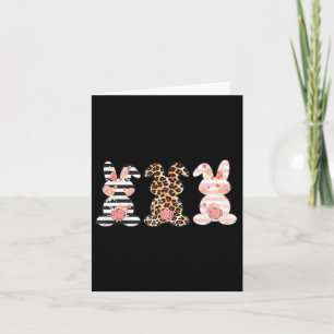 Easter Bunny Trio Shirt Rabbit Leopard Matching Cu Card