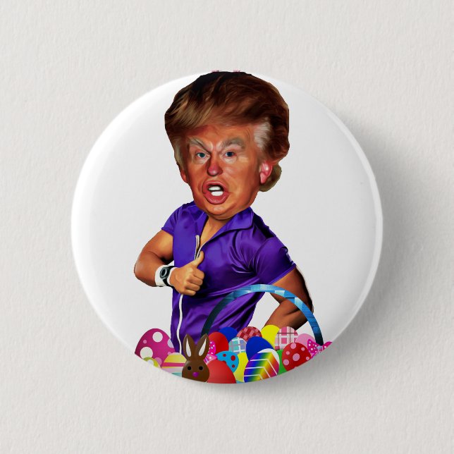 easter bunny trump 6 cm round badge (Front)
