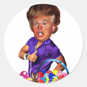 easter bunny trump classic round sticker