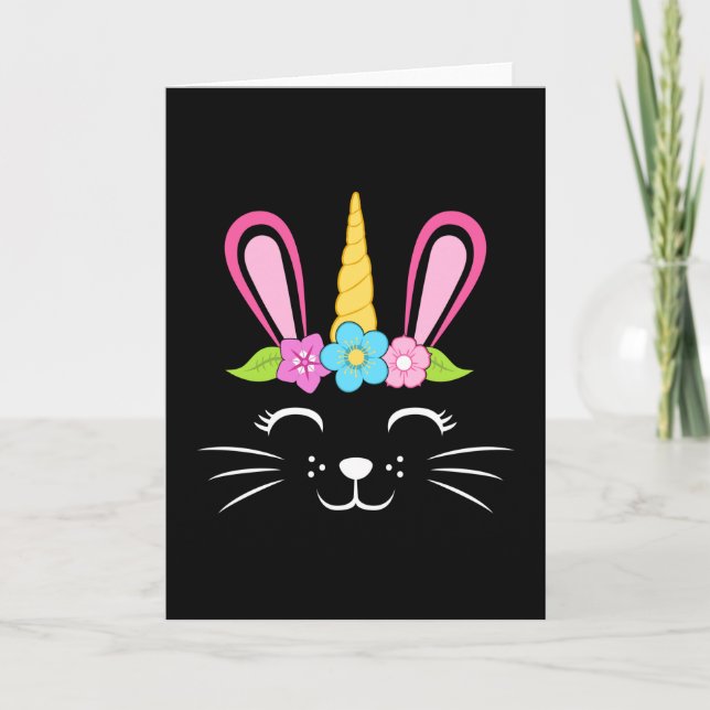 Easter Bunny Unicorn Easter Egg Eggs Funny Gift Card (Front)