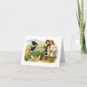 Easter Bunny Vintage Photo Shoot Holiday Card