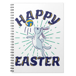 Easter Bunny Volleyball Jump Serve Notebook