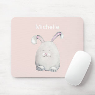 Easter Bunny Watercolor Illustration Mouse Mat