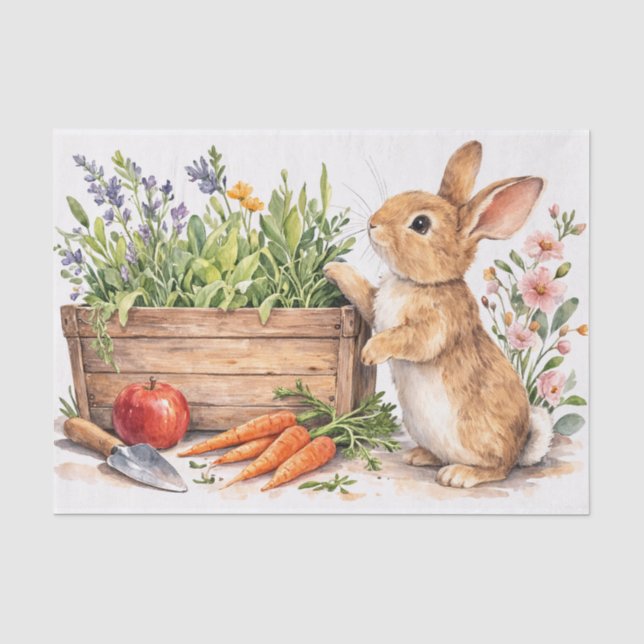 Easter Bunny Watercolor Tissue Paper Design (Front)
