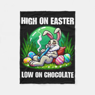 Easter Bunny Weed Funny Humor Gift Fleece Blanket