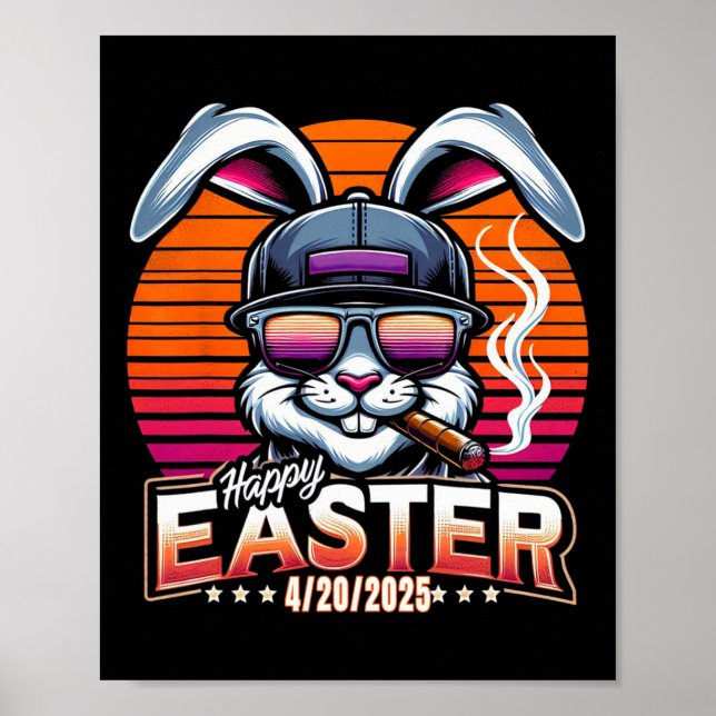Easter Bunny Weed Funny Humour  Poster (Front)