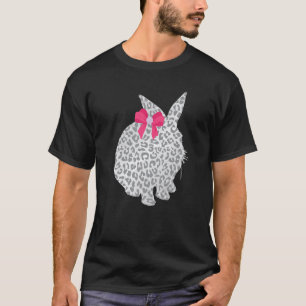 Easter Bunny White Leopard Cute Animal Print Sprin T-Shirt