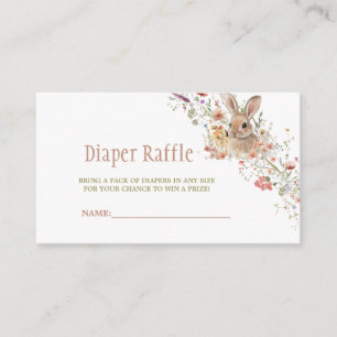 Easter Bunny Wildflower Baby Shower Diaper Raffle Enclosure Card