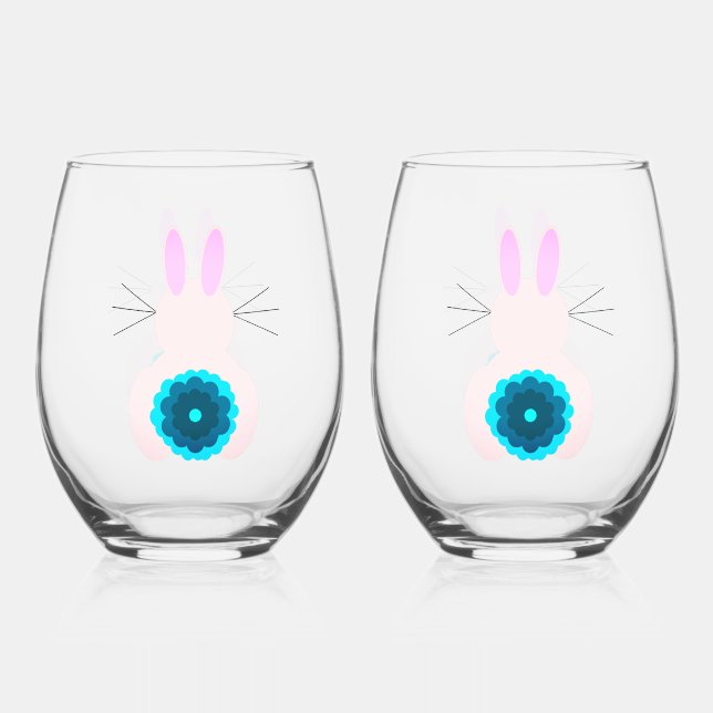 Easter Bunny Wine Glass Set (Front)